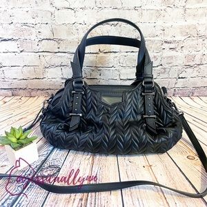 Simply Vera Vera Wang | black vegan leather patterned crossbody purse